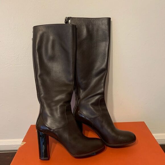 Hogan- Italian designer,  knee high  soft leather and lining boots, size 8,5 - Picture 3 of 9